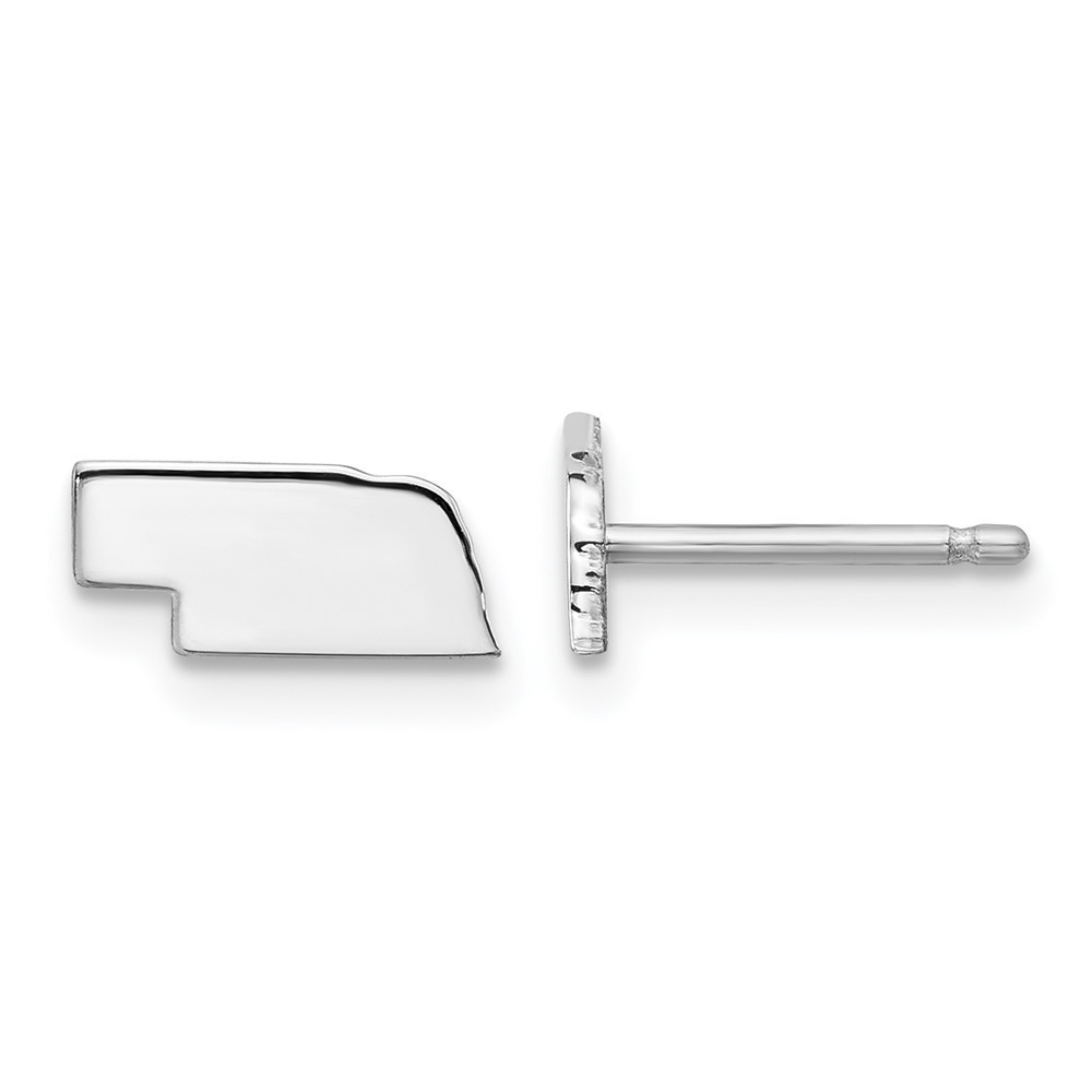 925 Sterling Silver TravelRhodium-plated Nebraska State Earrings